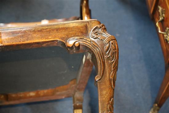 A George II red walnut elbow chair,